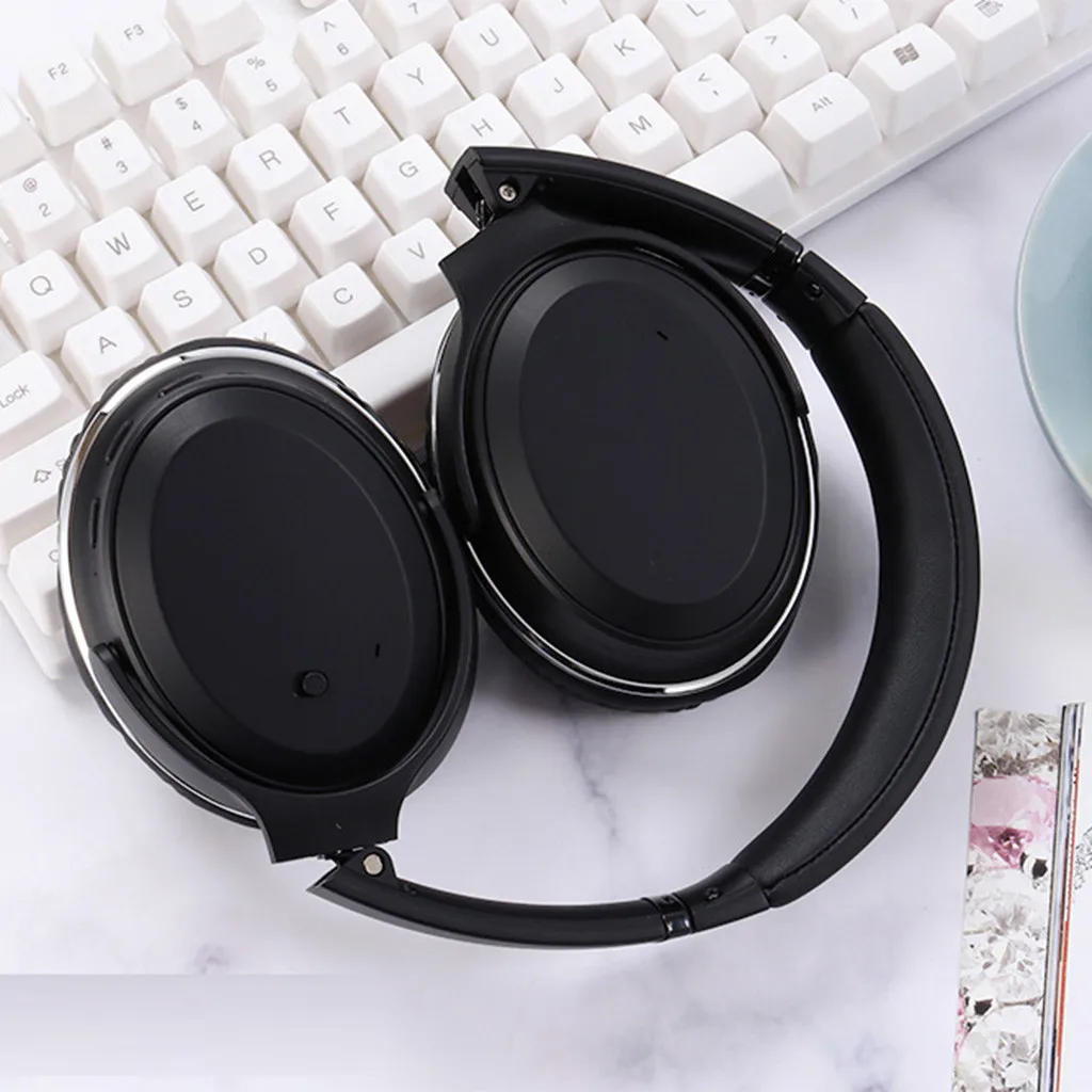 Черный Mosunx QC65 портативные Bluetooth беспроводные наушники Стерео шумоподавление Hi-Fi бас наушники с микрофоном FM - Цвет: Черный