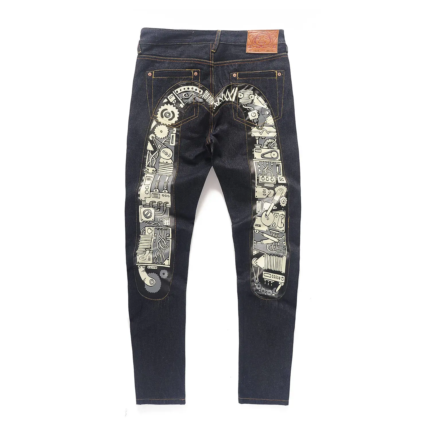 Аутентичные Evisu Высокое качество модные повседневные мужские джинсы в ...