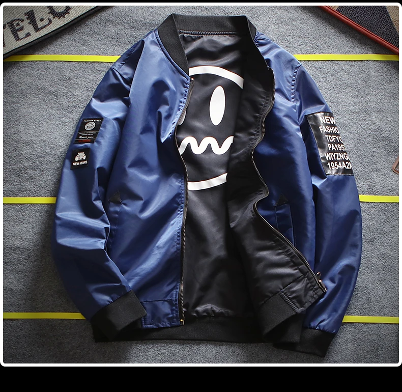 Lenstid новая MA-1 куртка-бомбер в стиле милитари, мотоциклетная куртка, Мужская куртка-пилот с принтом, мужская бейсбольная куртка в Корейском стиле