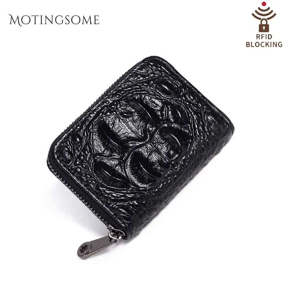 

Crocodile Genuine Leather Wallets and Purses RFID Blocking Alligator Wallet Short Wallet Card Holder Mini Bag Luxury Design 2020