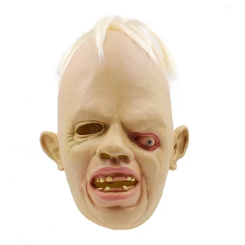 

Creepy Squint Man Mask Halloween Horror Eyes Squint Strange Grimace Latex Mask Adults Zombie Dress Party Costume Props Masks