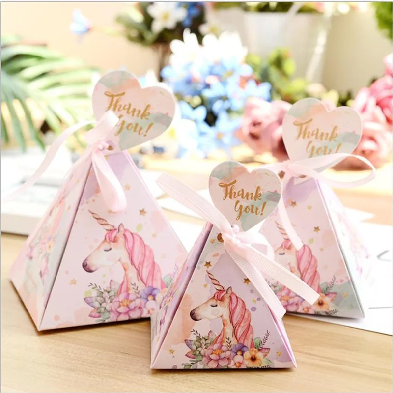 

Conical Candy Box Wedding Party Gift Box Small Sizes Paper Boxes With Ribbon Wedding Decoration Party Supplies
