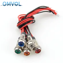 1 шт. 6 мм светодиодная сигнальная светового Индикатора лампа с проводом часто работает с кнопочным переключателем