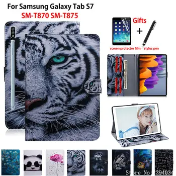 

Case Cover For Samsung Galaxy Tab S7 SM-T870 SM-T875 T870 T875 2020 11 inch Funda Tablet Animal Pattern Stand Shell Capa +Gift
