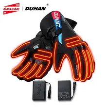 DUHAN, мотоциклетные перчатки, зимние, водонепроницаемые, с подогревом, Guantes, Moto, сенсорный экран, на батарейках, для езды на мотоцикле, для гонок, перчатки для верховой езды