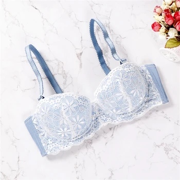 

2020 summer new push up underwear for women underwire half cup 1/2 sexy bra size AB 70-85 padded push up underwear for women