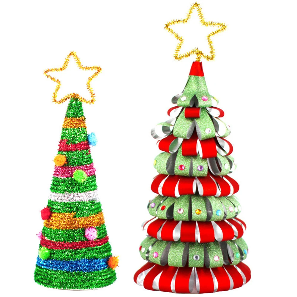 

Homemade DIY Christmas Tree Detachable Mini Christmas Tree Paper Ornaments Kids Decorate Gifts Creative DIY Craft Toys