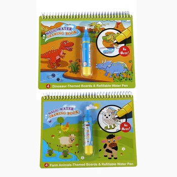 

COOLPLAY 2Pcs Magic Water Drawing Book Coloring Book Doodle With Magic Pen Painting Drawing Board for Kids Toys Toy Birthday Gif