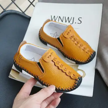 

Children Leather Wedding Dress Shoes For Girls Boys Kids Black School Performance Formal Flat Loafers Moccasins Shoes