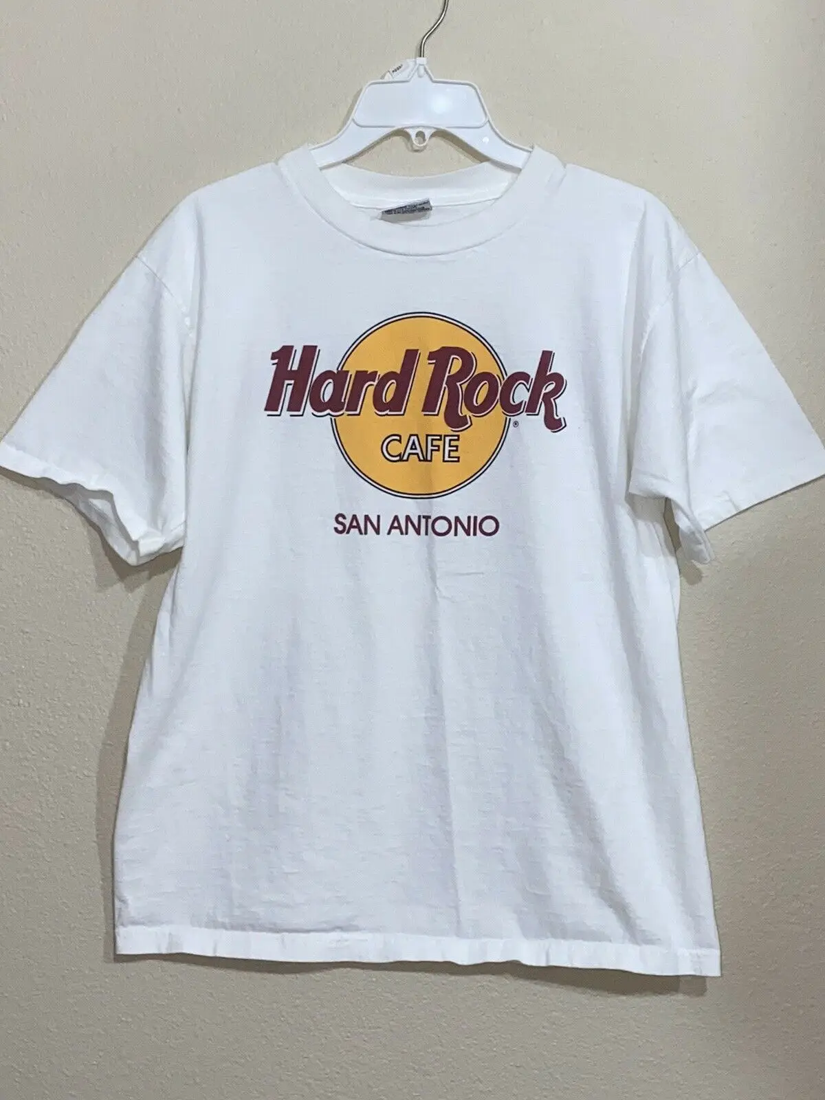 Hard Rock Cafe San Antonio Maglietta Bianca Taglia Media