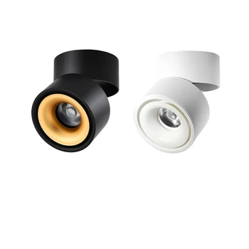 

Surface Mounted LED Ceiling Lights Kitchen Fixtures COB Back ground Spot Lamp Angle Adjustable Black White Lampshade AC85-265V
