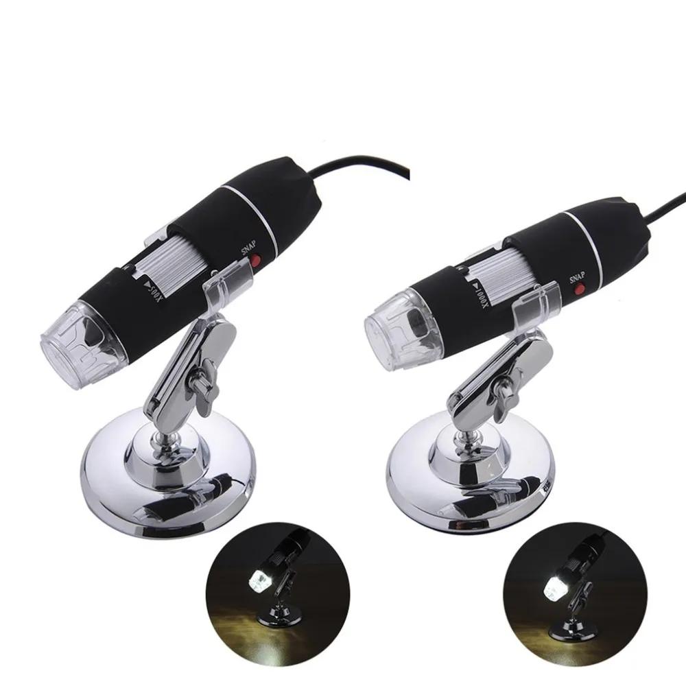 8 Цифровые, со светодиодом usb-мироскоп 500X-1600X эндоскоп камера microscopio Лупа электронный монокулярный микроскоп с подставкой