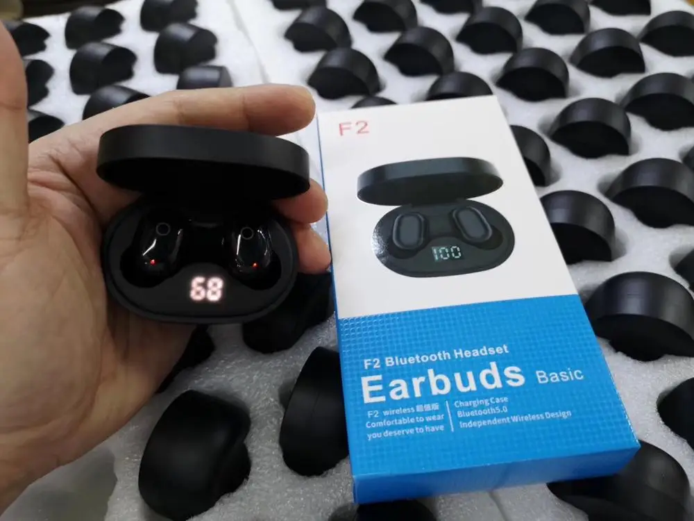 Беспроводная bluetooth-гарнитура Серии F2 airdots обновленная версия дисплея питания мини-гарнитура для xiaomi iphone huawei sumsang