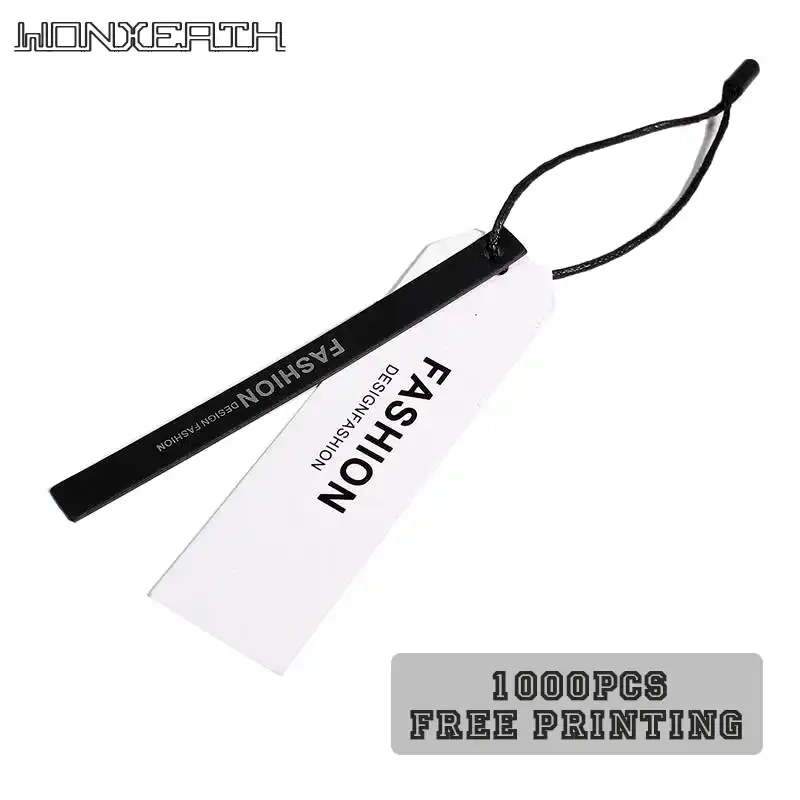 printed tags with strings