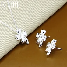 Woman 925 Sterling Silver Clover Flower Necklace Earrings Fashion Women Charm Jewelry Necklace Earrings Jewelry Sets Hot Sale Woman 925 Sterling Silver Clover Flower Necklace Earrings Fashion Women Charm Jewelry Necklace Earrings Jewelry Sets Hot Sale