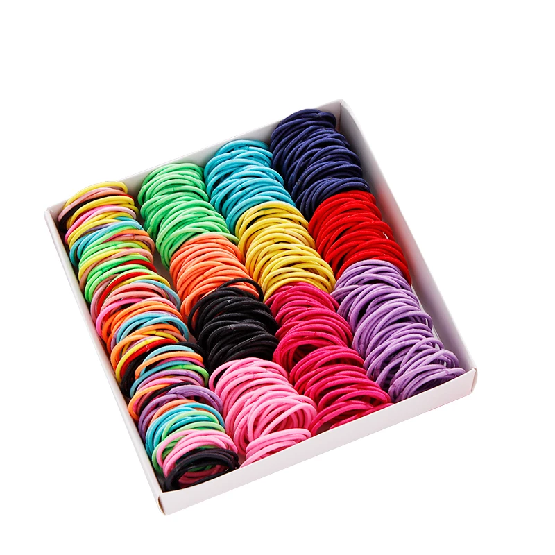 

100pcs/lot 3CM Girls Rubber Bands Scrunchy Elastic Hair Bands Kids Baby Headband Decorations ties Gum Accessories
