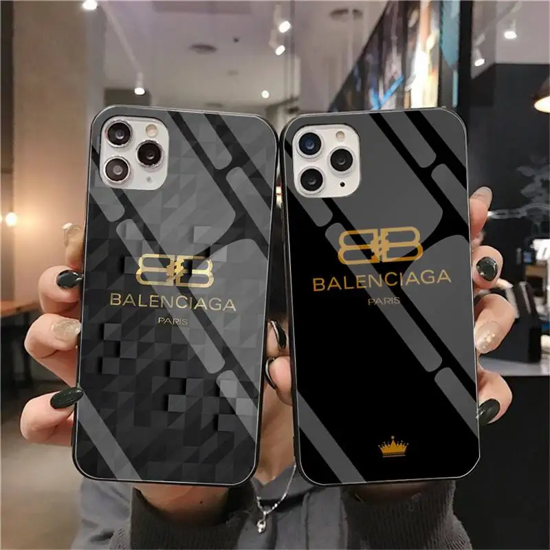 

luxury label bal Phone Case Tempered Glass For iPhone 12 pro max mini 11 Pro XR XS MAX 8 X 7 6S 6 Plus SE 2020 case