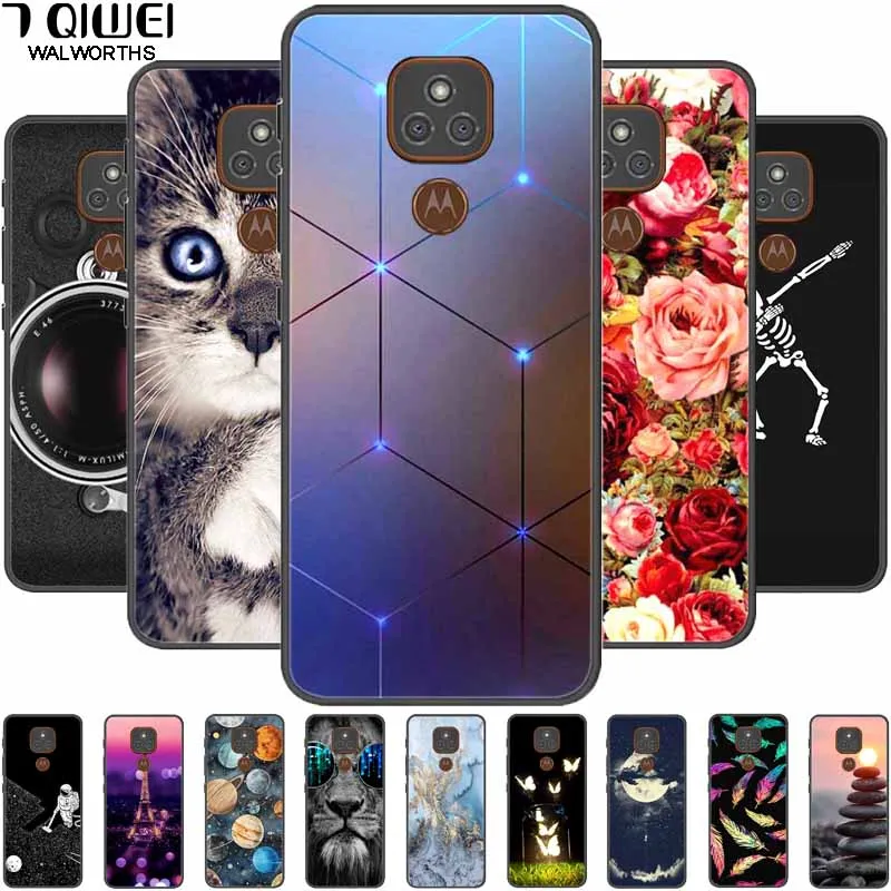 Para Moto E7 más caso suave de silicona negro atrás casos teléfono funda Para Motorola Moto E7 Plus TPU párr E7Plus E 7 + Capa