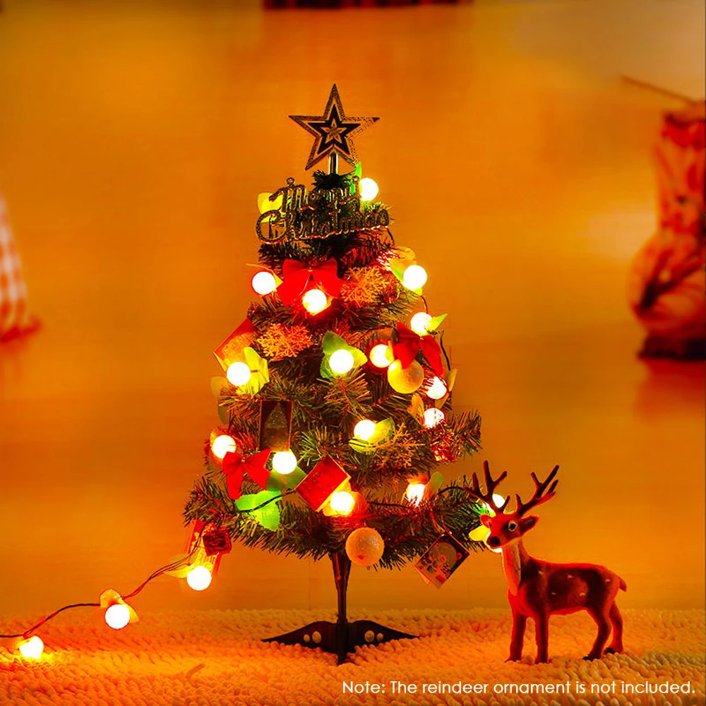 60cm diy árvore de natal feliz com ornamentos crianças presentes de natal  artificial led árvore de natal pequena 2019 decoração para casa|Árvores| -  AliExpress