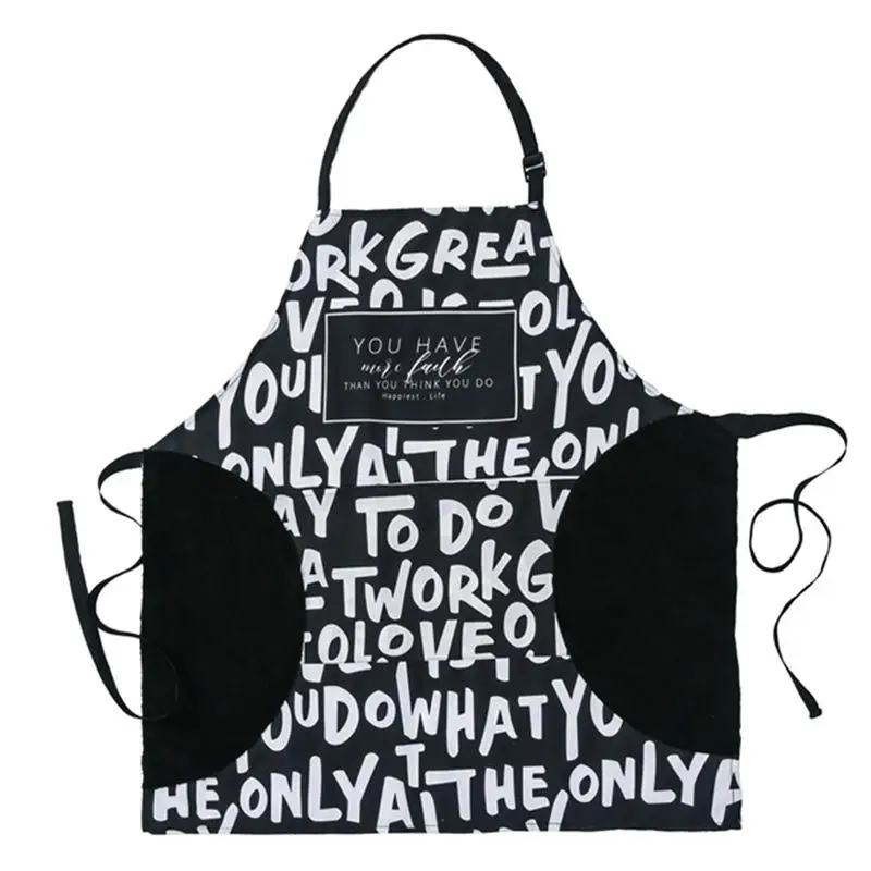 Letter Creative Apron Dry Hand Household Waterproof Concise Dot Leaf Grid Letter Printed Aprons - Цвет: Letter