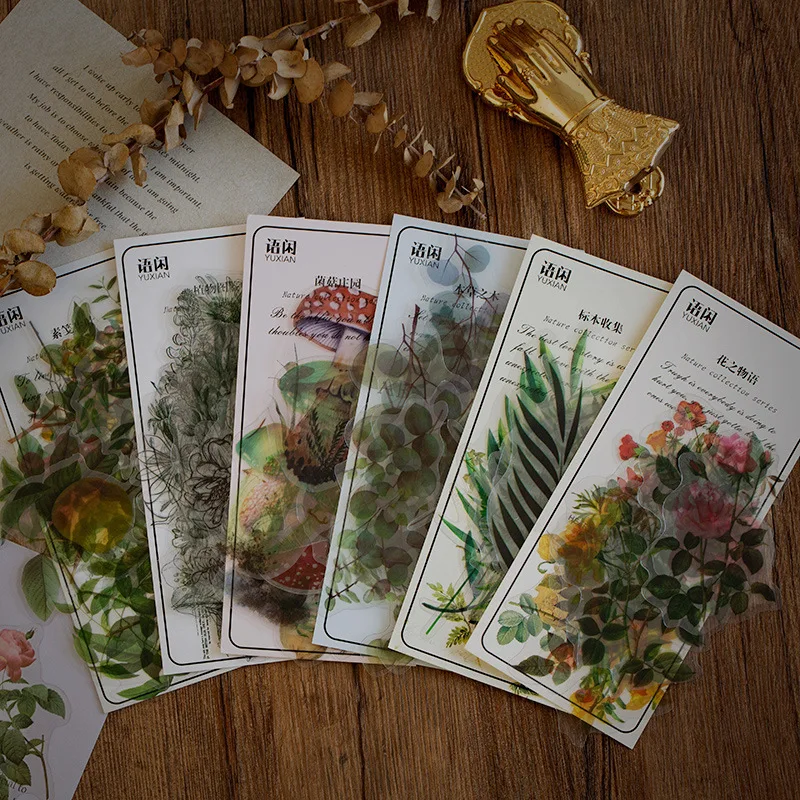 40 листов/упак. винтажный Botany цветы грибные растения трюфель ретро натуральный образец коллекция креативные свежие папоротник лист самодельные декоративные стикеры Скрапбукинг планировщик фото рамка Escolar