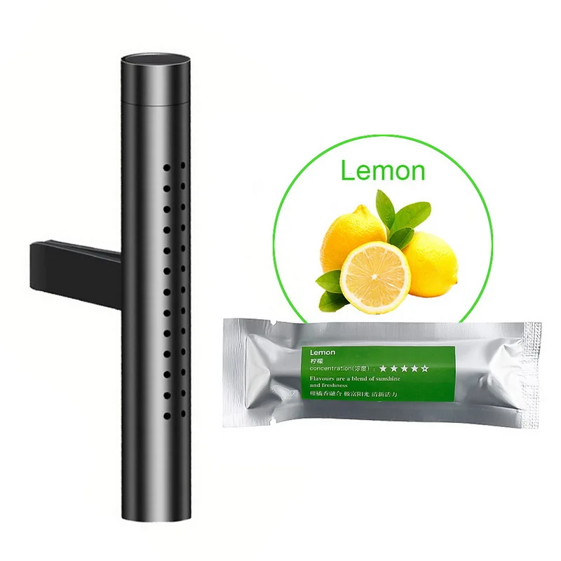 black lemon Автомобильный вентиляционный зажим для освежителя, автомобильный Выпускной парфюм, вентиляционный очиститель воздуха в автомобиле, клипса кондиционирования воздуха, магнит, твердый парфюм - Название цвета: black lemon