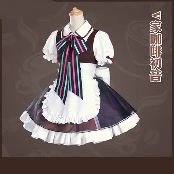 

Anime Vocaloid Hatsune Miku Cosplay Costume Cafe Lolita Maid Apron Dress Uniform Outfit Halloween Costume for Women