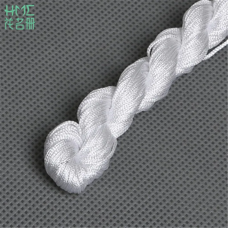 Высококачественная нейлоновая бусина ювелирный шнурок резьба китайский узел макраме трещотка 1 мм* 24 м веревка для DIY модный браслет плетеная веревка - Цвет: White
