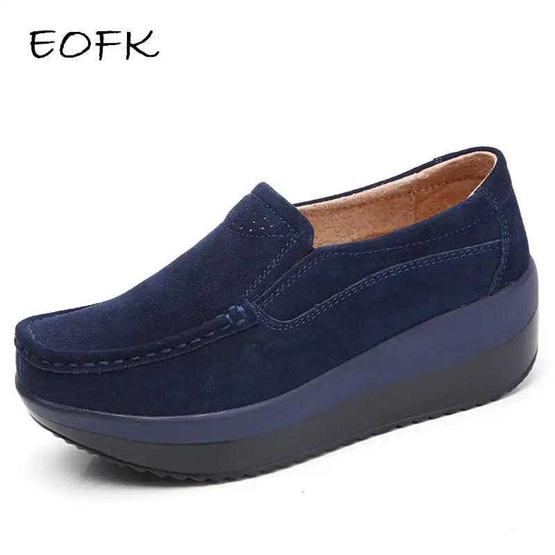 blue leather shoes ladies