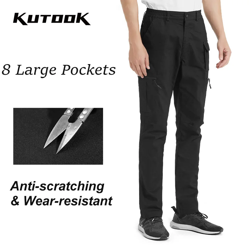 

KUTOOK Men's Cargo Pants Multiple Pockets Outdoor Hiking Pants Spring Autumn Military Trousers Outdoor Cycling Trekking CP001