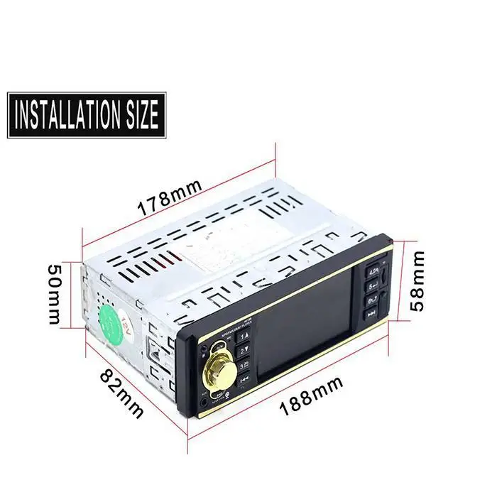 Автомобильный 4 в HD MP5 плеер светодиодный RMVB/RM/AVI/MPG/MKV и т. д. черный Bluetooth 5 м ниже Hands-free автомобильный MP3 радио 90 дБ