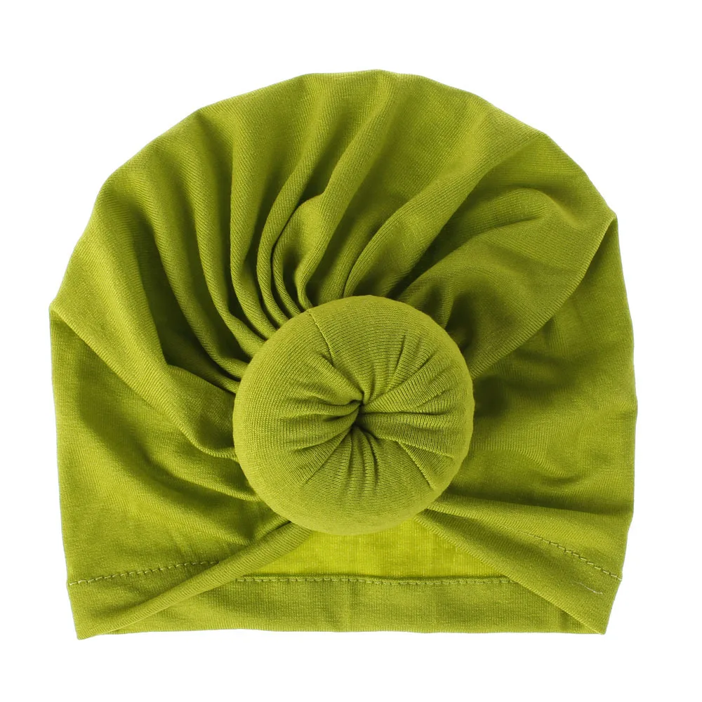 Fashion Mommy and Baby Cotton Round Ball Flower Hat Women Caps Girls Newborn Turban Knot Kids Adult Headwear Hair Accessories