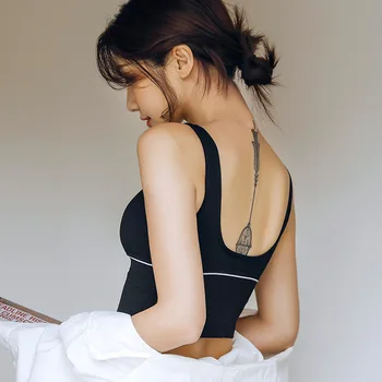

Women Sports Bra Female High Elastic Vest Bottoming Gathered Bra Wild Strap Seamless Sports Vest Yoga Wrapped Chest 2020 Top