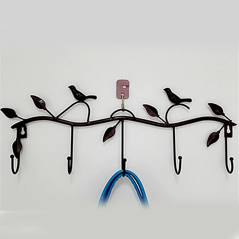 Birds Metal Wall Coat Rack And Hat Rack Multi-function Mounted Hook Hangers For Livingroom Bedroom Wrought Iron Coat Hook 4