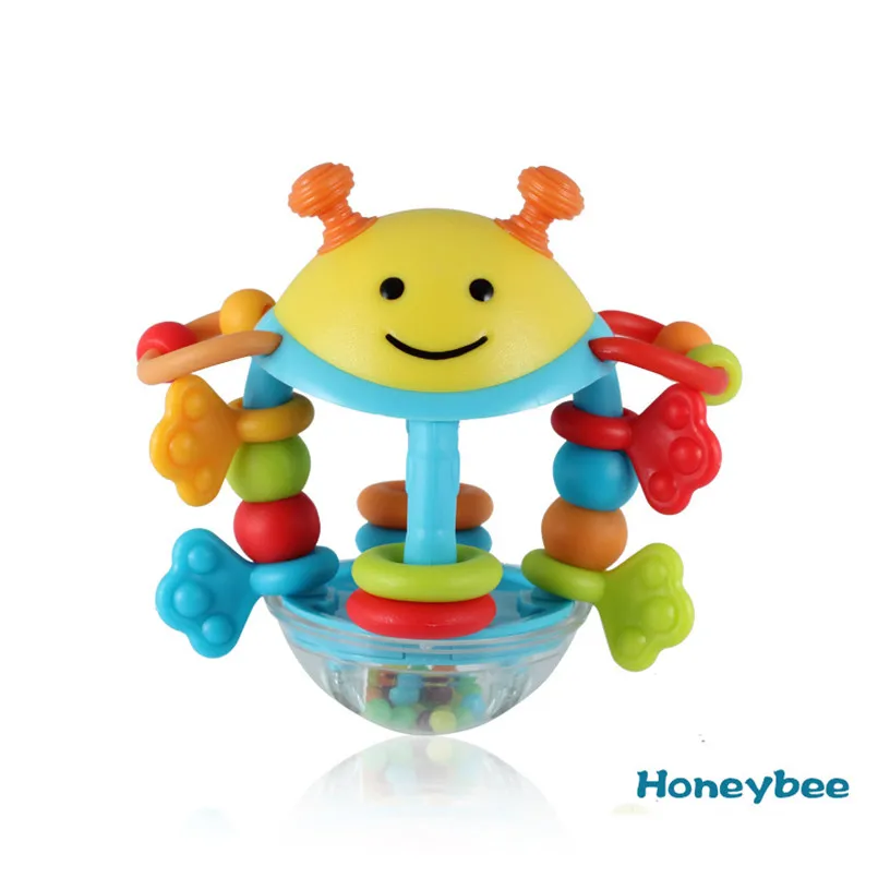 Милая Детская игрушка-погремушка с животными, Многофункциональные Игрушки для маленьких мальчиков 0-12 месяцев, детские игрушки, Колокольчик для новорожденных, сенсорные игрушки для малышей - Цвет: honeybee