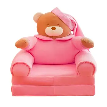 

1Pc Universal Bear Pattern Sofa Cover Elastic All-inclusive Non-slip Sofa Cover for Kids Baby No Stuffing(Pink)