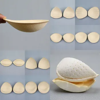 

1pair Sexy Bikini Padding Insert Breast Enhancer Soft Fits Thick Sponge Bra Pads Removeable Push Up Swimsuits Padding Chest Pad