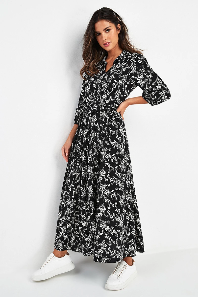 robe à fleur noire