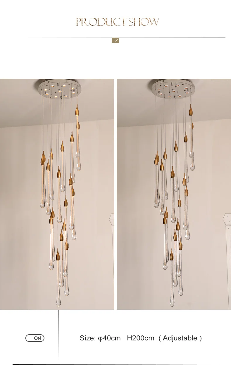 Contemporary Crystal Chandelier For Staircases And Indoor Spaces