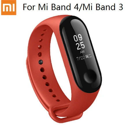 Цветной силиконовый браслет Xiao mi для Xiaomi mi Band 4 3, сменный ремешок для часов mi Band 4 NFC - Цвет: Orange