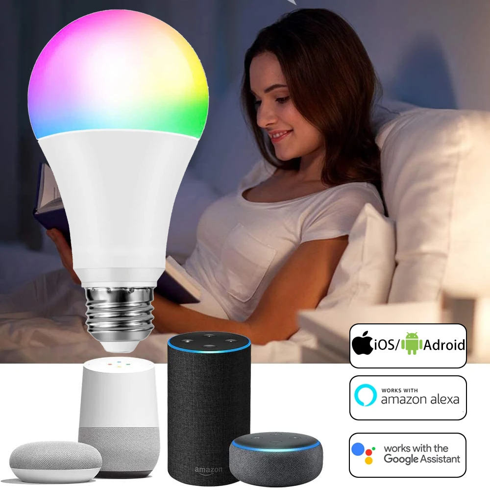 WiFi Smart Bulbs Siri Voice Control Alexa Google Assistant LED Smart Light Bulb equivalent Indoor Lighting Neon Changing Lamp|LED Bulbs & Tubes| - AliExpress