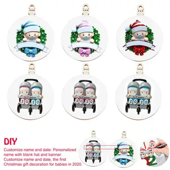 

2020 Quarantine Christmas Decoration Personalized Diy Name Baby Pattern Pendant Home Party Ornament New Year Gift