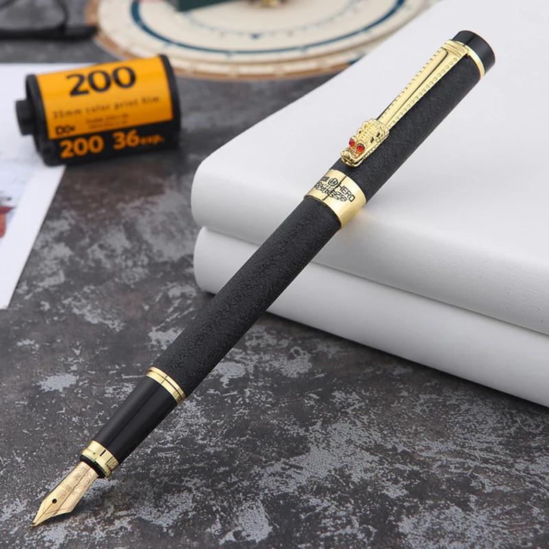 Подлинная 6006 металлическая перьевая ручка Роскошная золотая головка дракона подарочная ручка 6 цветов купить 2 ручки отправить подарок