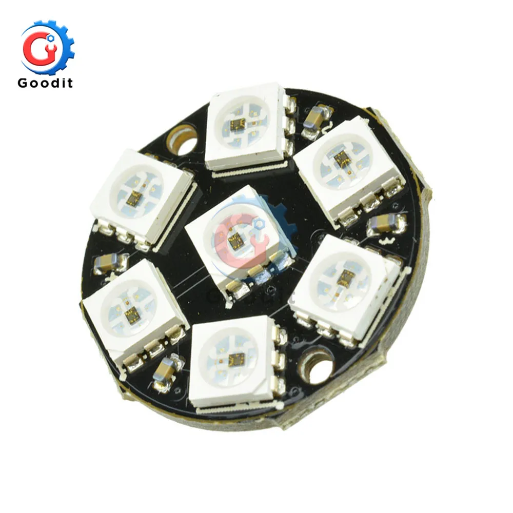 LED light LED modules LED module WS2812 7-Bit 5050 RGB LED ring lamp with integrated drivers for Arduino reverse polarity protection IC control