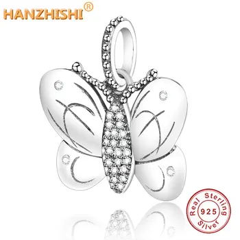 

2019 Spring Decorative Butterfly Charm 925 Sterling Silver Bead Fit Original Fine Charm Bracelet Necklace DIY Jewelry Pendant