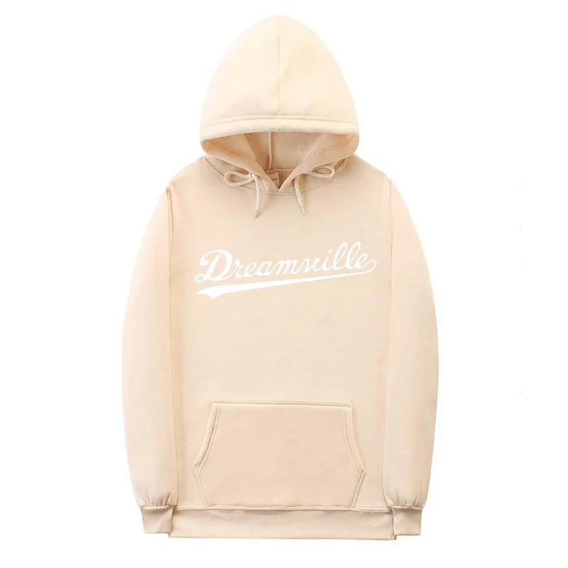 Khaki Новинка; худи Для мужчин хип-хоп DREAMVILLE Коул Логотип с капюшоном Swag письмо флисовые J худи с принтом Cole зимние толстовки Мужские пуловер - Цвет: Khaki