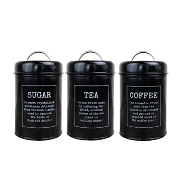 

3Pcs Multifunctional Storage Tanks Canister Tea Coffee Sugar Tin Jar Metal Container Can Kitchen