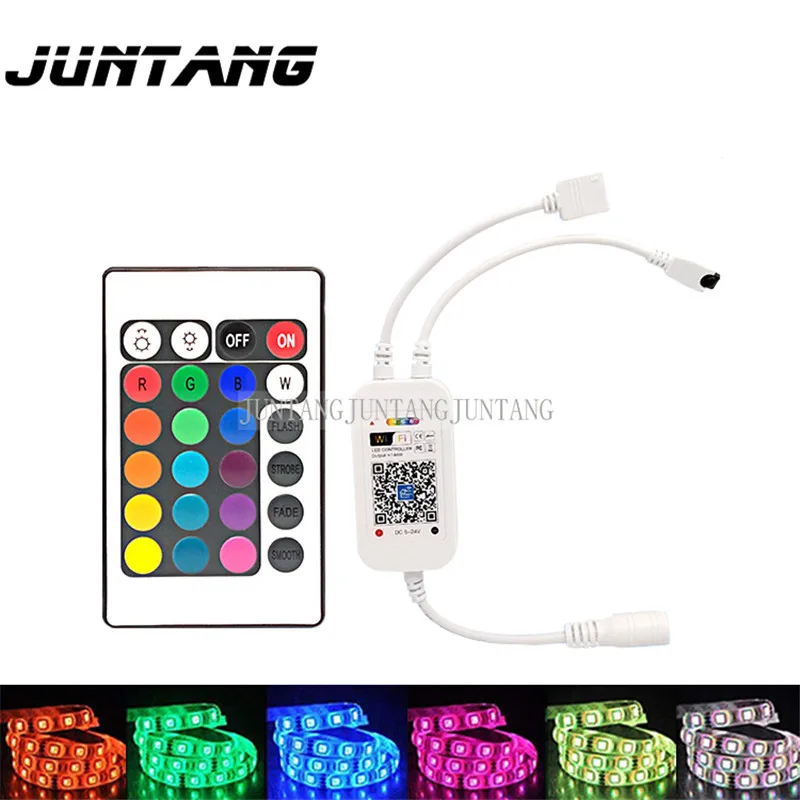 2Pcs 24 key WIFI controller RGBLED light bar light with colorful controller voice intelligent LED controller 5-24V