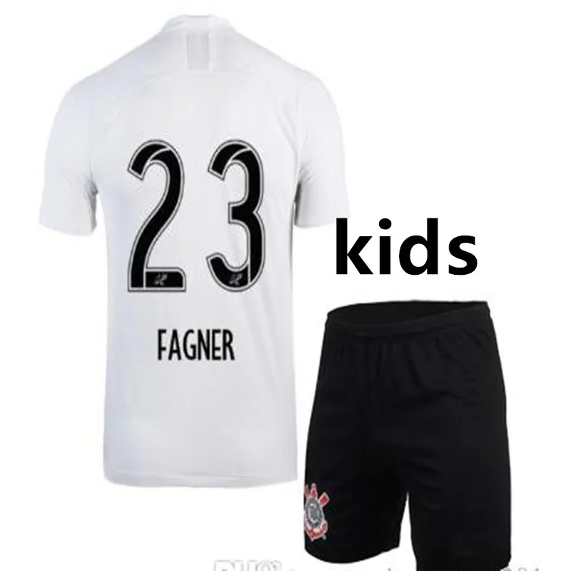 Corinthian Ronaldo Inspired Домашний Детский комплект, футбольные майки JONATHAS JADSON 19 20 CASSIO Camisas, Детский комплект, футбольная рубашка - Цвет: kids
