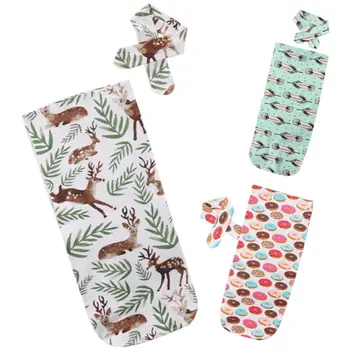 

Baby Swaddle Bag Wrap Headband Set Infant Newborn Sleeping Bag Hair Band Kids Photography Props
